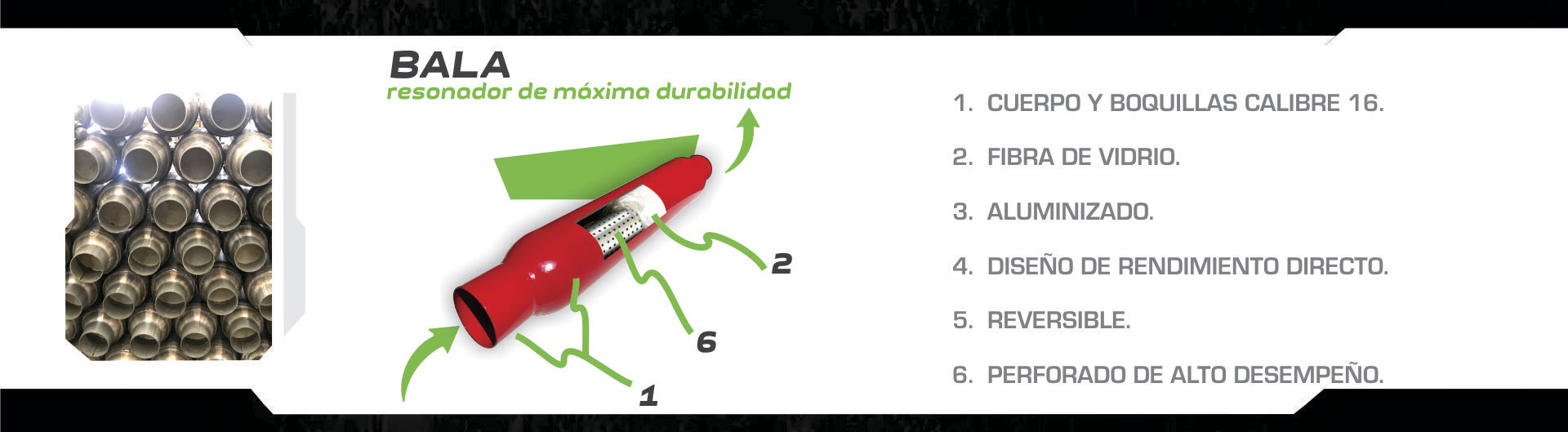 BALA resonador de maxima durabilidad